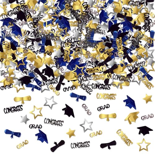Goldfarbenes, schwarzes, blaues Konfetti, Abschlussfeier, Party-Dekoration, glitzernd, Überwurf, freundliches Schulveranstaltungszubehör Goldfarbenes, schwarzes, blaues Konfetti, Abschlussfeier, Party-Dekoration, glitzernd, Überwurf, freundliches Schulveranstaltungszubehör von Laikoutd