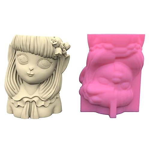 Kleines Mädchen Gypsum Blumentopf Silikonform Epoxidharz Gussform Schimmel Sukkulente Vase Zement Tonform Stifthalter Form Kleines Mädchen Silikonform von Laikoutd