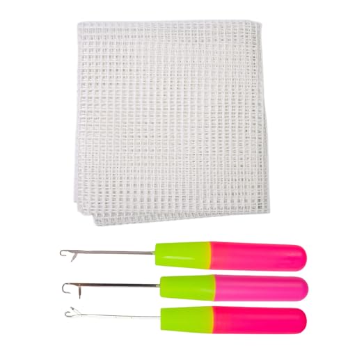 Knüpfnadeln, Häkelnadeln mit Netz, Leinen, ergonomischer Knüpfhaken, Häkelnadel für Teppichherstellung, 3 Stück Knüpfnadeln, Häkelnadeln mit Netz, Leinen, ergonomischer Knüpfhaken, Häkelnadel für Teppichherstellung, 3 Stück von Laikoutd