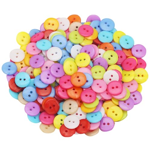 Laikoutd 200 Stcs Farbenfrohe Knöpfe 2/4 Löcher Nähen Handwerk Zum Häkelstricken von Laikoutd