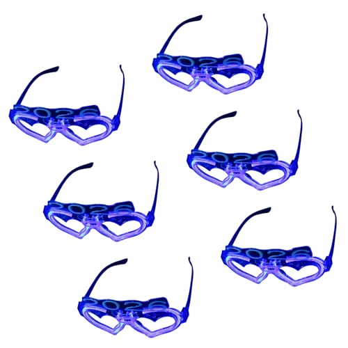 Laikoutd 6 Pcs Leuchtet In Den Dunklen Herzgläser Helles LED Licht Für Konzerte Wiederverwendbares Plastikrahmen Kinder Sichere Leuchtende Sonnenbrille von Laikoutd