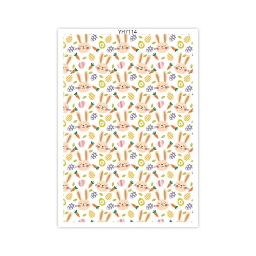 Laikoutd Wasserlösliche Ton-Transferblätter für Ostern, Kaninchen, farbige Eier, Transferpapier, Ohrringe, Werkzeug zur Schmuckherstellung Laikoutd Wasserlösliche Ton-Transferblätter für Ostern, Kaninchen, farbige Eier, Transferpapier, Ohrringe, Werkzeug zur Schmuckherstellung von Laikoutd