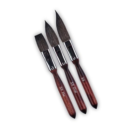 Malpinsel-Set, Künstlerpinsel, Eichhörnchen, Haarfarbe, Aquarell-Pinsel-Set für Acrylmalerei, 3-teilig Malpinsel-Set, Künstlerpinsel, Eichhörnchen, Haarfarbe, Aquarell-Pinsel-Set für Acrylmalerei, 3-teilig von Laikoutd