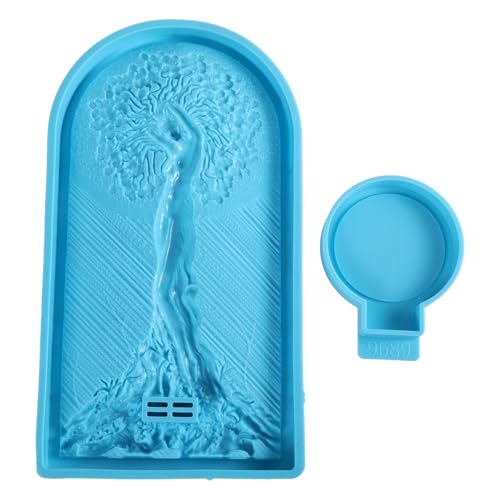 Semistereo Silikonform für Damen, großer Baum, Ornament, Epoxidharz, Guss, Anhängerform, geeignet für Semistereo-Frauen, große Baumformen für Harzguss von Laikoutd