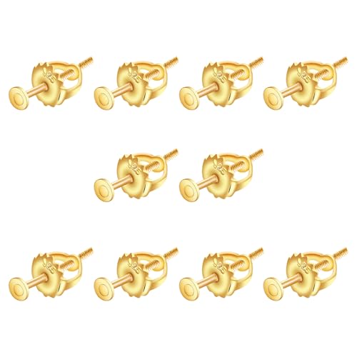 Set mit 10 sicheren Schraubverschlüssen für Ohrstecker, stabile Ohrring-Verschlüsse für aktive Personen Set mit 10 sicheren Schraubverschlüssen für Ohrstecker, stabile Ohrring-Verschlüsse für aktive Personen von Laikoutd