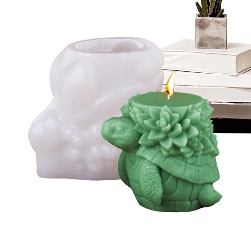 Lainiaoly Meeresschildkröte Säule Kerzengießform, Resin-Tierformen, 3D-Kerzenkuchen-Tonherstellungsformen, Bastelzubehör von Lainiaoly
