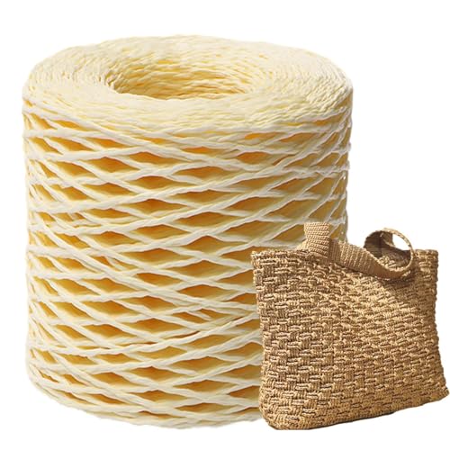 Lainiaoly Raffia Garn Zum Häkeln, Raffiaband, Baumwoll-Stroh-Flechtfaden, Raffiaseil In Naturfarbe Zum Verpacken Von Geschenken, Bastelbedarf Lainiaoly Raffia Garn Zum Häkeln, Raffiaband, Baumwoll-Stroh-Flechtfaden, Raffiaseil In Naturfarbe Zum Verpacken Von Geschenken, Bastelbedarf von Lainiaoly