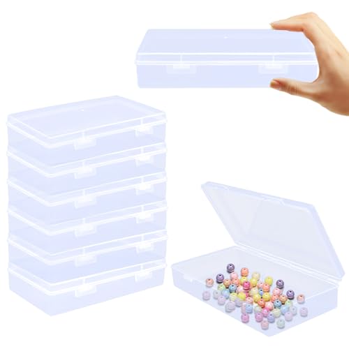 Transparente Kunststoff-Aufbewahrungsbehälter mit Scharnierdeckel, 8 Stück, Kleinteile-Organizer, Mini-Perlen-Aufbewahrungsboxen, stapelbare Behälter für Handwerk, Schmuck, Büro, Heimgebrauch (19 x 10 Transparente Kunststoff-Aufbewahrungsbehälter mit Scharnierdeckel, 8 Stück, Kleinteile-Organizer, Mini-Perlen-Aufbewahrungsboxen, stapelbare Behälter für Handwerk, Schmuck, Büro, Heimgebrauch (19 x 10 von Lainrrew