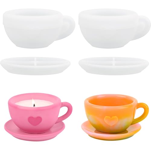 Laitejituan 2 Stück Silikonform Kaffeetasse mit Untertassen, Silikonformen Gießformen Kerzenhalter, Kerzenständer Form Silikon Gießform Teelichthalter für Gipsform, Epoxidform, Heimdekoration Laitejituan 2 Stück Silikonform Kaffeetasse mit Untertassen, Silikonformen Gießformen Kerzenhalter, Kerzenständer Form Silikon Gießform Teelichthalter für Gipsform, Epoxidform, Heimdekoration von Laitejituan