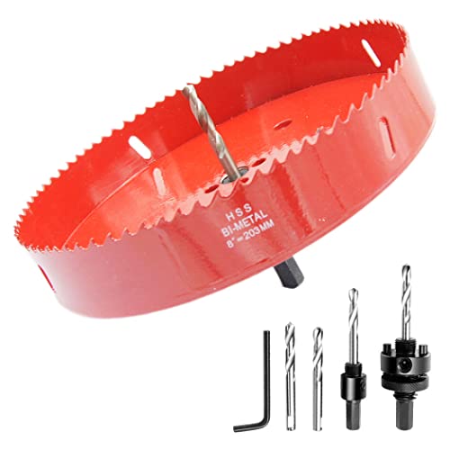 203mm Lochsäge LAIWEI Schwerlast Dorn Lochsäge, Lochmesser zum Bohren von Holz, Aluminium, PVC und anderen Materialien, Bohrwerkzeug (203mm) von Laiwei