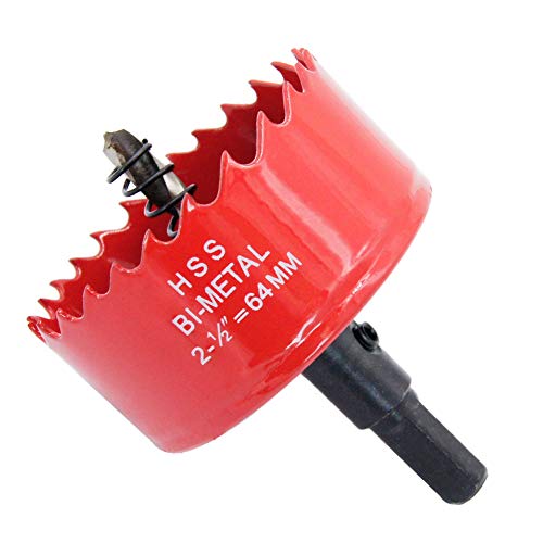 64 mm Lochsäge LAIWEI Lochschneider, Bimetall-Lochsäge, zum Bohren von Holz, Blech, Aluminiumprofilen, Trockenbau, PVC und anderen Materialien, elektrisches Bohrwerkzeug (64 mm) von Laiwei