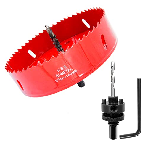 Lochsäge 140mm, LAIWEI Schwerlast Dorn lochbohrer, 4341 Bohrer, Lochfräser zum Bohren von Löchern in Holz, Aluminium, PVC und anderen Materialien, Bohrwerkzeuge von Laiwei