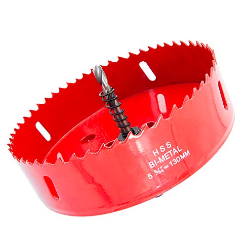 Hole Saw Drill Bit HSS Hole Cutter with Arbor for Wood and Metal LAIWEI (5-1/8"(130mm))… von Laiwei