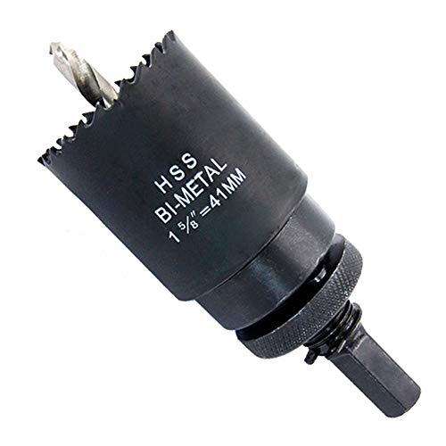 Lochsäge mit robustem Dorn, HSS Ringlochsägenschneider, Bohrer für alle 1/2 elektrischen Bohrmaschinen für Holz, Kunststoff, Trockenbau und Metall, Rundrohre (41 mm) von Laiwei