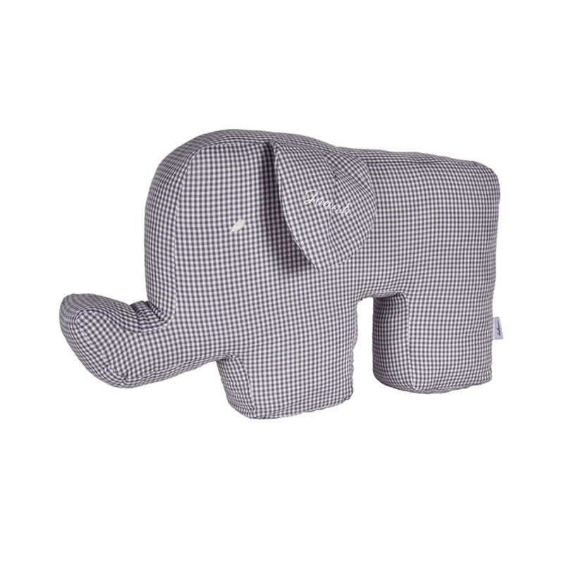 Personalisiertes Elefantenkissen Grau (Farbe: Dunkelblau) von Lakaro
