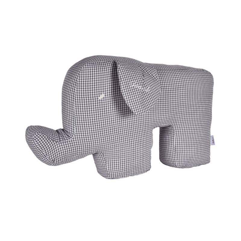 Personalisiertes Elefantenkissen Grau (Farbe: Weiss) von Lakaro