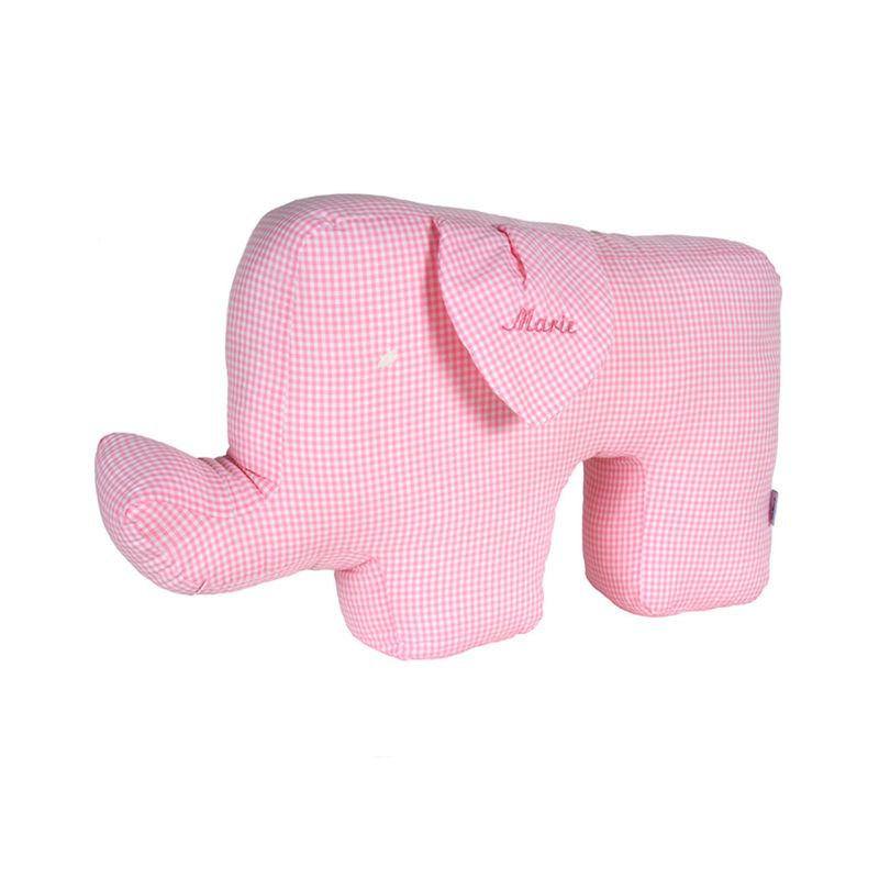 Personalisiertes Elefantenkissen Rosa (Farbe: Bordeaux) von Lakaro