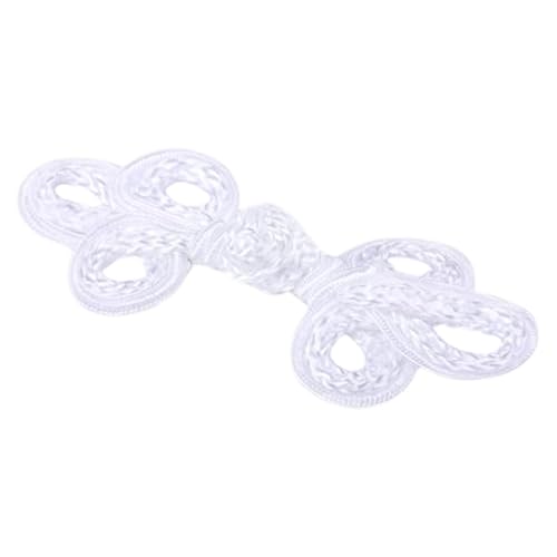 Chinesischer Froschknopfverschluss mit 3 Schlaufen, 13 cm, 1 Paar/Packung, Haken- und Ösenknotenverschluss, ideal für Bastelarbeiten, Nähen, Kleider, Pullover, Kostüme, Outfit-Dekoration, Weiß Chinesischer Froschknopfverschluss mit 3 Schlaufen, 13 cm, 1 Paar/Packung, Haken- und Ösenknotenverschluss, ideal für Bastelarbeiten, Nähen, Kleider, Pullover, Kostüme, Outfit-Dekoration, Weiß von Lakesstory