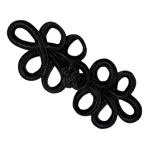 Chinesischer Froschknopfverschluss mit 5 Schlaufen, 8,4 cm, 1 Paar Haken und Öse, Stoffverschluss für Heimwerker, Nähen, Kleid, Pullover, Kostüm, Handwerk, Dekoration Chinesischer Froschknopfverschluss mit 5 Schlaufen, 8,4 cm, 1 Paar Haken und Öse, Stoffverschluss für Heimwerker, Nähen, Kleid, Pullover, Kostüm, Handwerk, Dekoration von Lakesstory