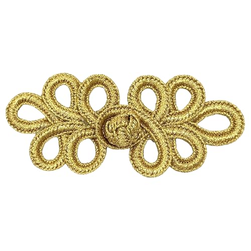 Goldfarbener Froschknopfverschluss mit 5 Schlaufen, 8,4 cm, 1 Paar/Packung, chinesischer Froschverschluss, Haken und Öse, ideal für Heimwerker, Handwerk, Nähen, Kleid, Pullover, Kostüm, Outfit Goldfarbener Froschknopfverschluss mit 5 Schlaufen, 8,4 cm, 1 Paar/Packung, chinesischer Froschverschluss, Haken und Öse, ideal für Heimwerker, Handwerk, Nähen, Kleid, Pullover, Kostüm, Outfit von Lakesstory
