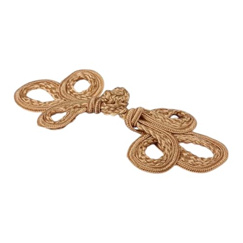 Kamel Chinesischer Froschknopfverschluss mit 3 Schlaufen, 13 cm, 1 Paar/Packung, Haken- und Ösenknotenverschluss, ideal für Bastelarbeiten, Nähen, Kleider, Pullover, Kostüme, Outfit-Dekoration von Lakesstory