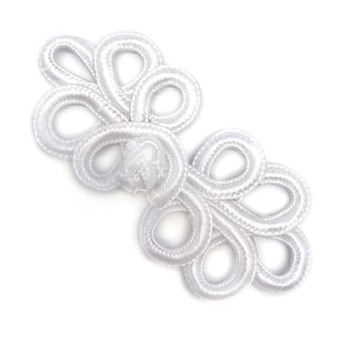 Weißer Froschknopfverschluss mit 5 Schlaufen, 8,4 cm, 1 Paar/Packung, chinesischer Froschverschluss, Haken und Öse, ideal für Bastelarbeiten, Nähen, Kleid, Pullover, Kostüm, Outfit, Dekoration Weißer Froschknopfverschluss mit 5 Schlaufen, 8,4 cm, 1 Paar/Packung, chinesischer Froschverschluss, Haken und Öse, ideal für Bastelarbeiten, Nähen, Kleid, Pullover, Kostüm, Outfit, Dekoration von Lakesstory