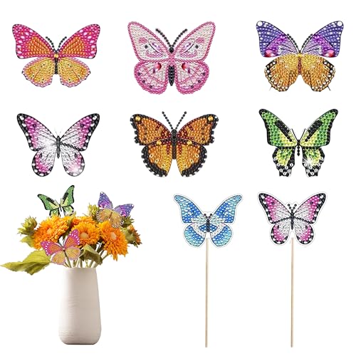 LakiHomi 8 Stück Diamond Painting Schmetterling Sets, Painting Erwachsene Kinder Schmetterling Bilder, Gartendekoration für Draußen und Drinnen Balkon Deko, Diamond Painting Kinder Frauen Geschenk LakiHomi 8 Stück Diamond Painting Schmetterling Sets, Painting Erwachsene Kinder Schmetterling Bilder, Gartendekoration für Draußen und Drinnen Balkon Deko, Diamond Painting Kinder Frauen Geschenk von LakiHomi