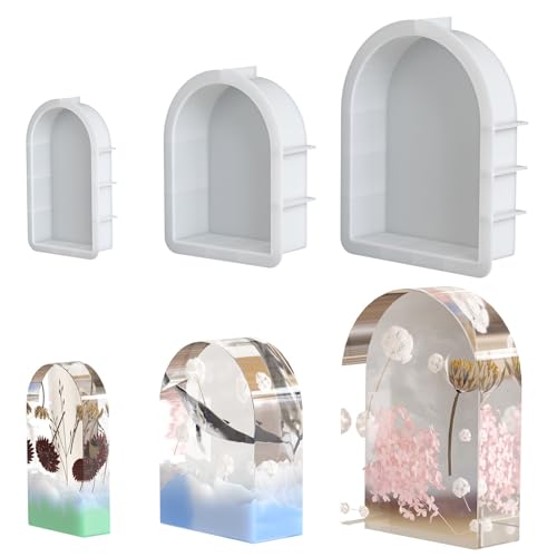 3-teiliges Silikon Gießform Set für Epoxidharz-Blumenbögen - DIY Buchstützen, Deko-Bögen & Tischdekoration in Groß/Mittel/Klein - Kristallklar Harzformen für getrocknete Blumen 3-teiliges Silikon Gießform Set für Epoxidharz-Blumenbögen - DIY Buchstützen, Deko-Bögen & Tischdekoration in Groß/Mittel/Klein - Kristallklar Harzformen für getrocknete Blumen von Lakoney