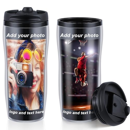 Lallisa 2 Stück 400 ml personalisierbare Tassen, Ostergeschenke, personalisierbar, Kaffeebecher, für Ihr eigenes Foto, Reisebecher, doppelwandig, Kunststoffbecher mit Bild, Osterkorbfüller für Damen Lallisa 2 Stück 400 ml personalisierbare Tassen, Ostergeschenke, personalisierbar, Kaffeebecher, für Ihr eigenes Foto, Reisebecher, doppelwandig, Kunststoffbecher mit Bild, Osterkorbfüller für Damen von Lallisa