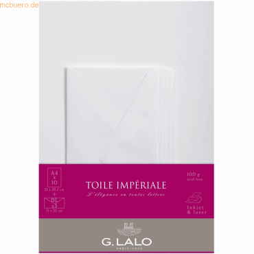 5 x Lalo Korrespondenz-Set Toile Imperiale A4 VE=10 Blätter +5 Umschlä 5 x Lalo Korrespondenz-Set Toile Imperiale A4 VE=10 Blätter +5 Umschlä von Lalo