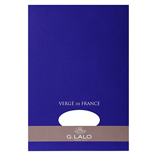 G.Lalo 12750L Schreibblock Vergé de France (perfekt für Ihre Einladungen, säurefrei, DIN A4, 21 x 29,7 cm, 50 Blatt, 100 g) extra weiß von G.Lalo