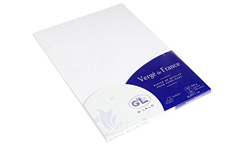 G.Lalo 41050L Papier Vergé de France (210g, DIN A4, 21 x 29,7 cm, 25 Blatt) extra weiß von G. Lalo