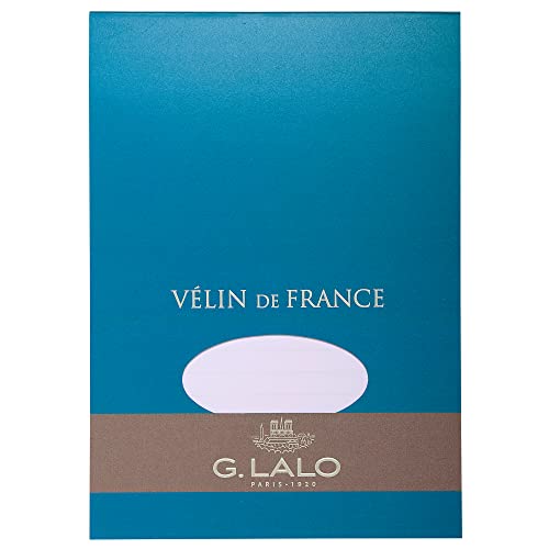 Lalo 11700L Schreibblock Vélin de France (DIN A5, 14,8 x 21 cm, 50 Blatt, 100 g) weiß von G.Lalo