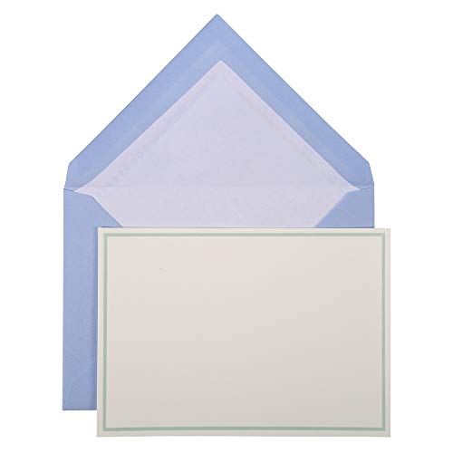 Lalo 32602L Karten Set Vergé de France (25% Hadern mit 10 Karten Vergé Papier 300 g, 107 x 152 mm, mit Farbrand blau, 10 Umschläge, weiß gefüttert, 114 x 162 mm, 1 Pack) blau von G.Lalo