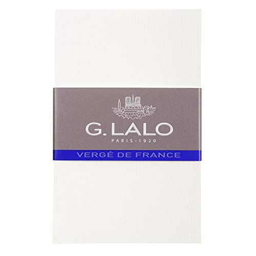 Lalo 67300L - Pack mit 25 Karten, 8,5x13,5 cm 300g, Vergé-Papier, 1 Pack, Weiß von G.Lalo