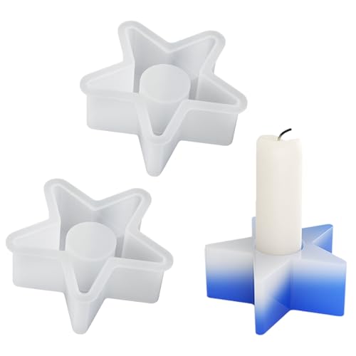 2 Stück Silikonform Kerzenhalter, Sterne Halloween Gießform Kerzenhalter Gießformen, Harz Epoxy Kegel Kerzenhalter, Pentagramm Runde Kegel Gießform für DIY 2 Stück Silikonform Kerzenhalter, Sterne Halloween Gießform Kerzenhalter Gießformen, Harz Epoxy Kegel Kerzenhalter, Pentagramm Runde Kegel Gießform für DIY von Laluky