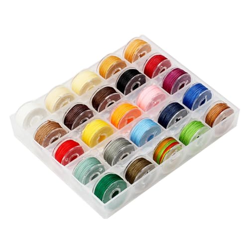 25 Rollen gewachste Kordel, Bunte gewachste Fäden Polyesterkordel gewachstes Garn mit Box für DIY-Basteln, Schmuckherstellung, Schmuckband, Kordel, Handnähen, 0,55 mm x 10 m von Laluky