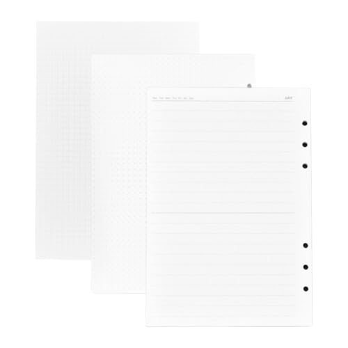3 Packungen A5 Nachfüllpapier 6 Löcher 180 Blatt, A5 Nachfüllpapier Einlagen Loses Notizpapier, Nachfüllblöcke für A5 Notizbuch, A5 Ringbuch, Agendas, Tagebücher (gepunktet + kariert + liniert) 3 Packungen A5 Nachfüllpapier 6 Löcher 180 Blatt, A5 Nachfüllpapier Einlagen Loses Notizpapier, Nachfüllblöcke für A5 Notizbuch, A5 Ringbuch, Agendas, Tagebücher (gepunktet + kariert + liniert) von Laluky