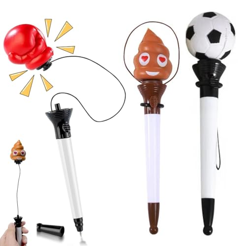 3 Stück Lustige Kugelschreiber, Personalisiert Kugelschreiber mit Kette, Gel Stifte, Coole Geschenke für Jungs Erwachsene, Weihnachtsgeschenke für Mitarbeiter, Einzigartig Ostergeschenk für Kinder von Laluky