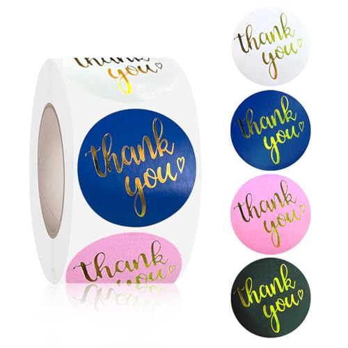 500 Blatt Dankeschön-Aufkleber, 4 Muster bunte Dankeschön-Etiketten Papier, selbstklebende Aufkleber für Dekoration, Papiertüten, Hochzeit, Geburtstag, Verpackungen 500 Blatt Dankeschön-Aufkleber, 4 Muster bunte Dankeschön-Etiketten Papier, selbstklebende Aufkleber für Dekoration, Papiertüten, Hochzeit, Geburtstag, Verpackungen von Laluky