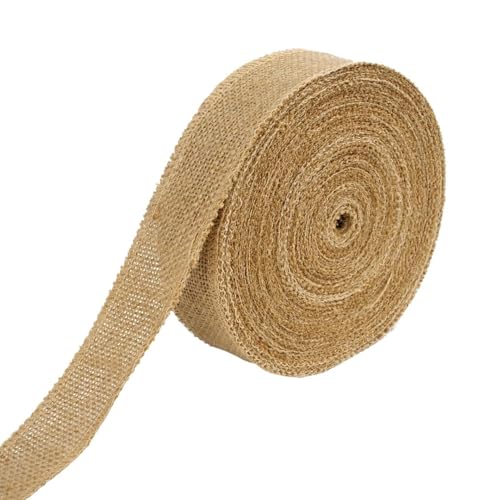 Juteband 4cm breit, 20 Meter Jute Sackleinen Bastelband, Vintage Geschenkband, hessisches Dekoband für DIY Bastelverpackungen, Blumenstrauß Dekoration, Hochzeit(20mX4cm,COLOR:Gelb) von Laluky