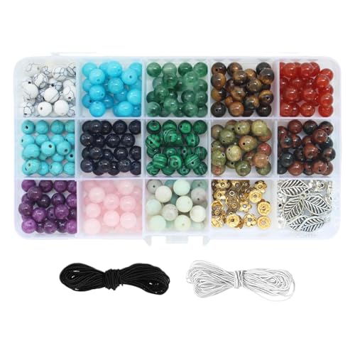 Laluky Edelsteinperlen, Packung mit 260 Perlen zum Auffädeln, 8 mm Perlen Armbänder, 13 Arten runde synthetische Edelsteinperlen für DIY-Schmuckherstellung, Halsketten, Ohrringe, Ringe(GRÖßE:8mm) Laluky Edelsteinperlen, Packung mit 260 Perlen zum Auffädeln, 8 mm Perlen Armbänder, 13 Arten runde synthetische Edelsteinperlen für DIY-Schmuckherstellung, Halsketten, Ohrringe, Ringe(GRÖßE:8mm) von Laluky