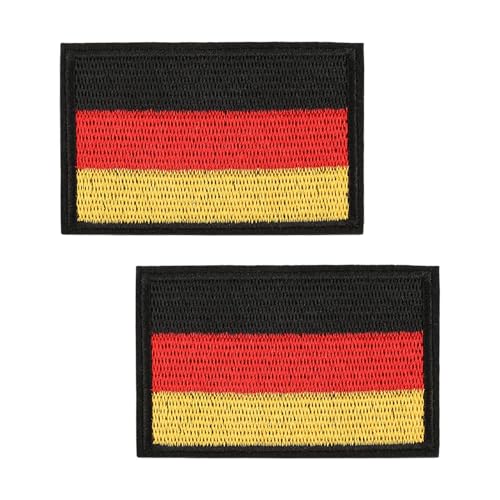 Packung mit 2 3 x 2inches Deutschland Flagge Patch, gestickte Abzeichen, deutsche Applikationen mit Klettverschluss für Kleidung Taschen Rucksack Uniform Weste Gurtzeug Militär Tactical Outdoor Jersey Packung mit 2 3 x 2inches Deutschland Flagge Patch, gestickte Abzeichen, deutsche Applikationen mit Klettverschluss für Kleidung Taschen Rucksack Uniform Weste Gurtzeug Militär Tactical Outdoor Jersey von Laluky