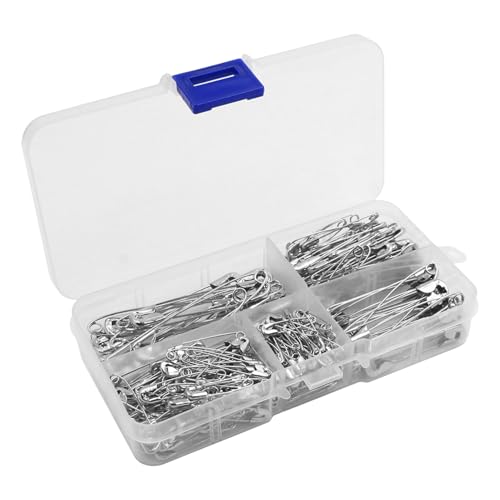 Packung mit 260 Sicherheitsnadeln, 5 Größen Sicherheitsnadelset, Silberne Sicherheitsnadeln mit Boxfinger, rostbeständige Sicherheitsnadeln, langlebige Sicherheitsnadeln für Kleidung, Nähen Packung mit 260 Sicherheitsnadeln, 5 Größen Sicherheitsnadelset, Silberne Sicherheitsnadeln mit Boxfinger, rostbeständige Sicherheitsnadeln, langlebige Sicherheitsnadeln für Kleidung, Nähen von Laluky