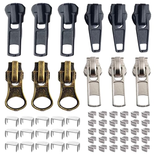 Reißverschluss-Reparatur-Set, 58-teilig, Metall-Reißverschluss-Ersatz, Kupfer-Reißverschlussschieber, Universal-Reißverschlussschieber, Zubehör, Fix A Reißverschluss für Mäntel, Jacken, Jeans, Gepäck, Reißverschluss-Reparatur-Set, 58-teilig, Metall-Reißverschluss-Ersatz, Kupfer-Reißverschlussschieber, Universal-Reißverschlussschieber, Zubehör, Fix A Reißverschluss für Mäntel, Jacken, Jeans, Gepäck, von Lam-lord