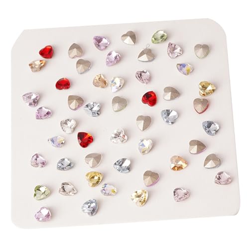100 bunte Glas-Nagel-Strasssteine, flache Rückseite, zum Basteln, für schöne Nägel, Kunst, Kleidung, Verzierungen, bunte Nagel-Strasssteine von Lamala