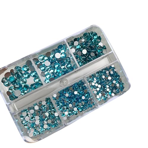 6 Gitter Nagel Strasssteine Nagel 3D Nagel Kristall Runde Strasssteine Diamant für Frauen Make-up Nagelzubehör von Lamala