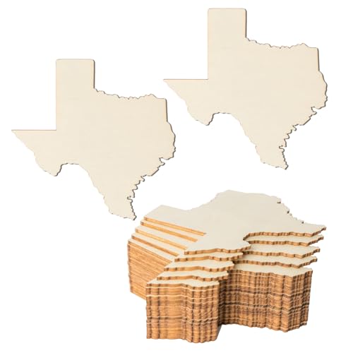 10,2 cm Texas State Shape Holz DIY unlackiertes Holz Handwerk Ornament für Zuhause Outdoor Dekoration 20 Stück von Lamantery