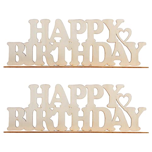 Happy Birthday Tisch Holzschild Ausschnitt Happy Birthday Holz Buchstaben Schild Deko Geburtstag Party DIY Wörter Freistehende Dekoration von Lamantery