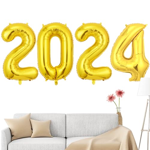 2024 Folien-Zahlenballons, 40-Zoll-Heliumballons mit Ziffern, Ästhetisch glänzende große Universalballons 2024 Mylar-Ballons für Silvester Lambo von Lambo